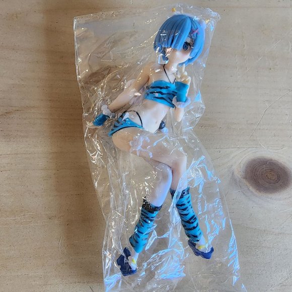 Fan Art Re:Zero Rem Soup Topper Tiger-Striped Bikini Anime Figurine Collectible - Picture 4 of 7